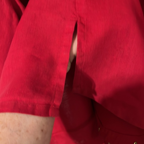 JM Collection Red Linen jacket - Picture 4 of 9